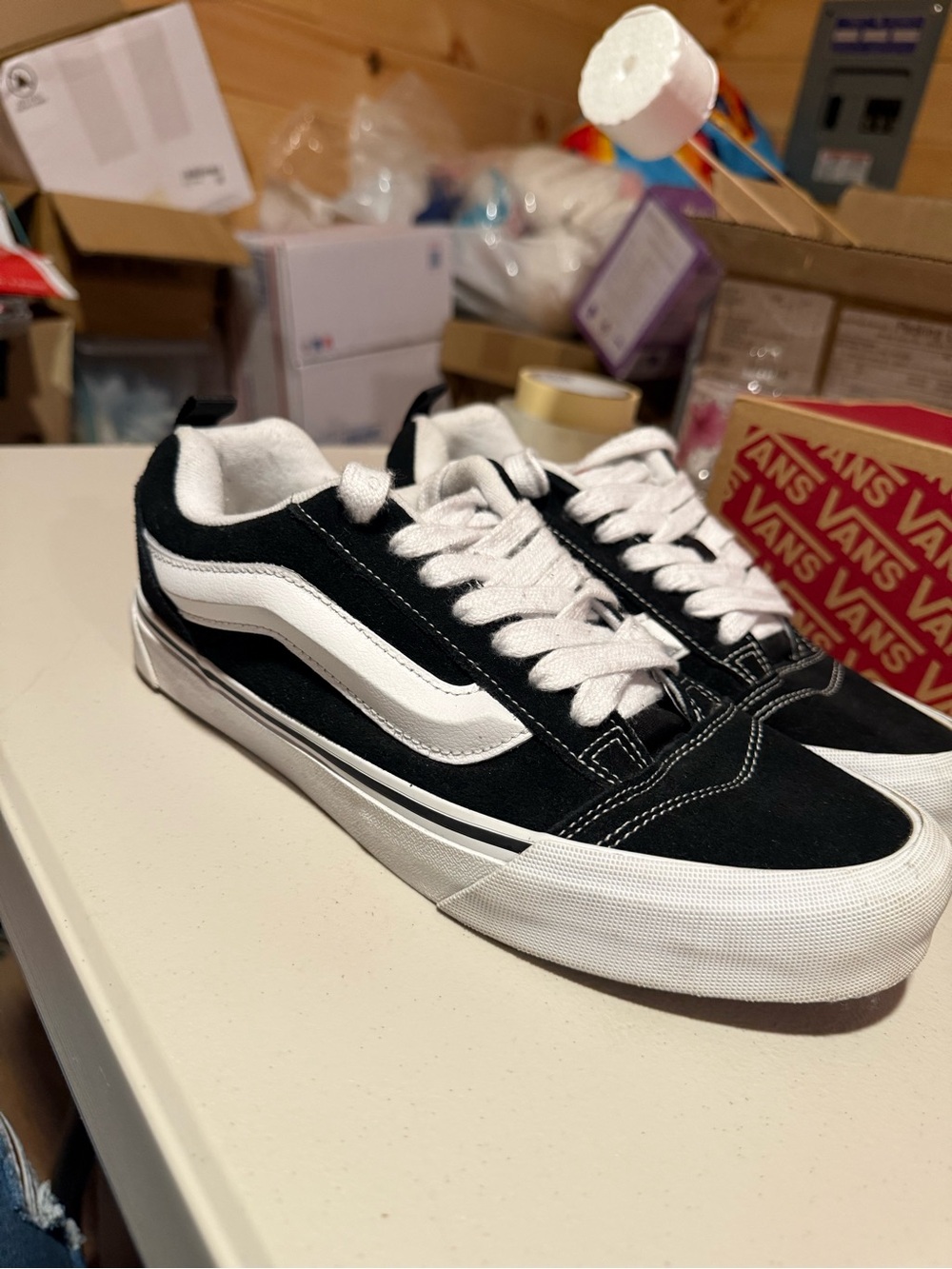 Vans Black and White Old Skool Low-Top Skate Shoes
